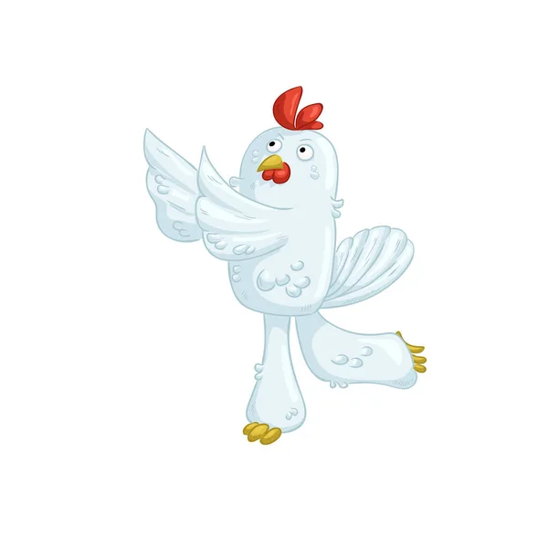 Baile de pollo blanco — Vector de stock