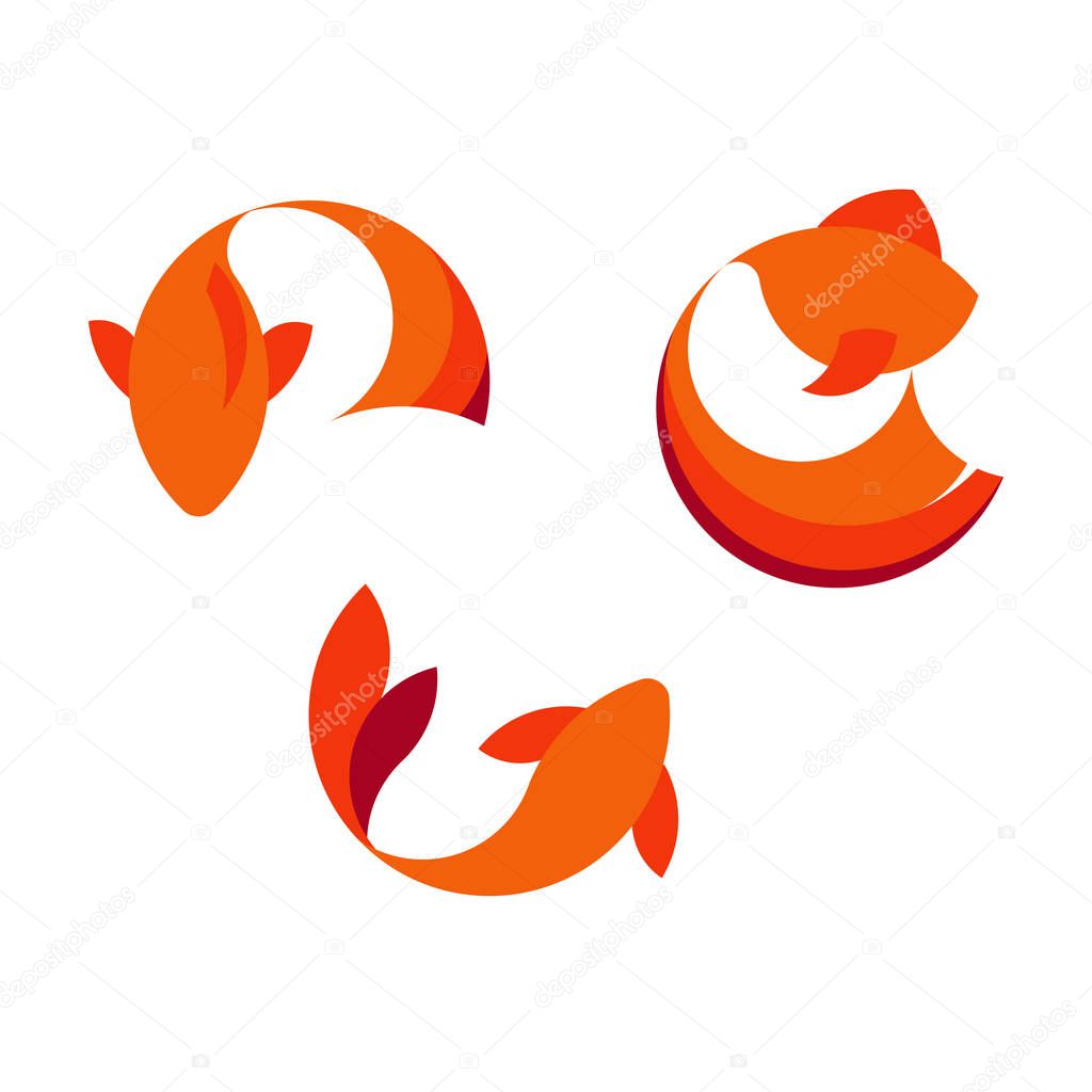 Fish logo template. Creative vector symbol of fishing club or online shop.