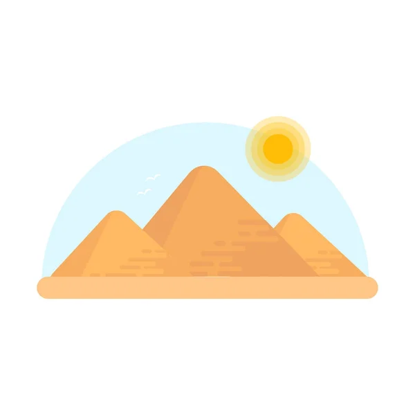 Trois pyramides égyptiennes de la géza. Illustration vectorielle de dessin animé — Image vectorielle