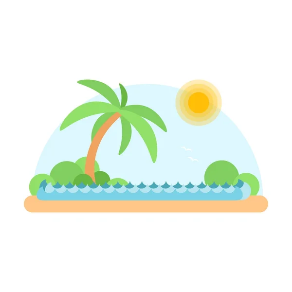 Flat design of desert oasis. Cartoon illustration — Stock Vector