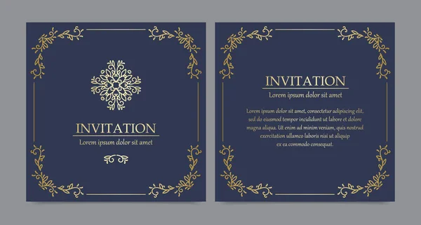 Coleção de cartão de convite de luxo — Vetor de Stock