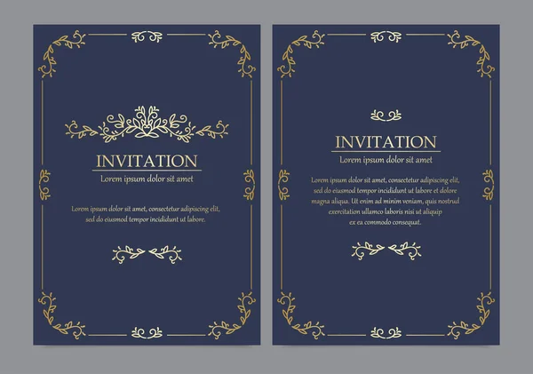 Collection of luxury invitation card — Stock Vector