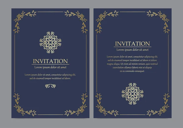 Collection de carte d'invitation de luxe — Image vectorielle