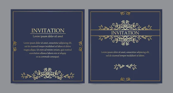 Collection de carte d'invitation de luxe — Image vectorielle