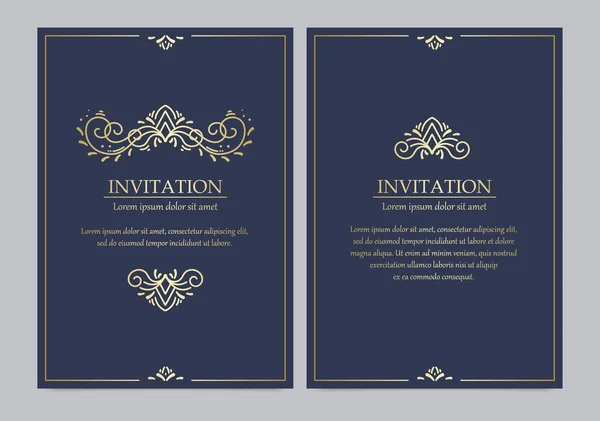 Collection of luxury invitation card — Stock Vector