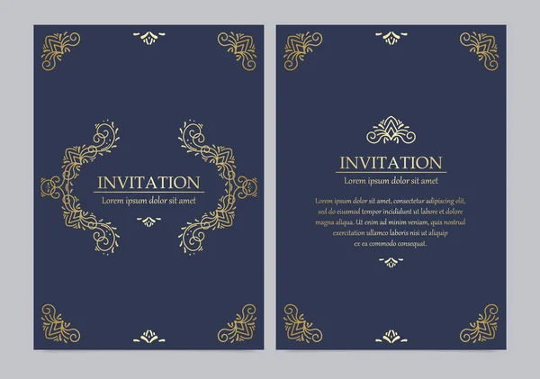 Collection of luxury invitation card — Stock Vector