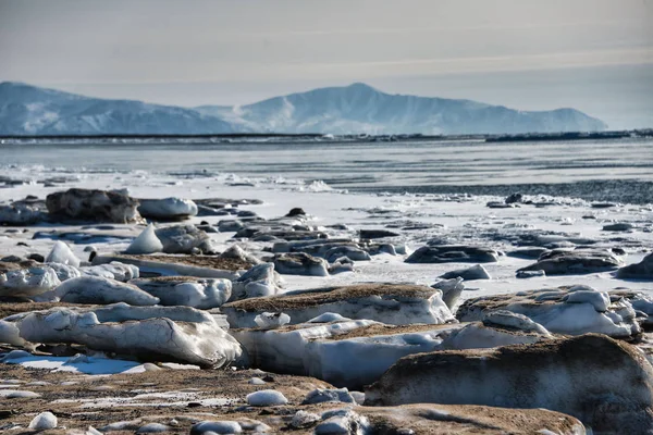 Istäcket på havet av Ochotska — Stockfoto