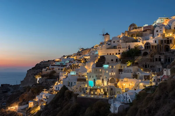 Oia, Santorini gün batımında — Stok fotoğraf