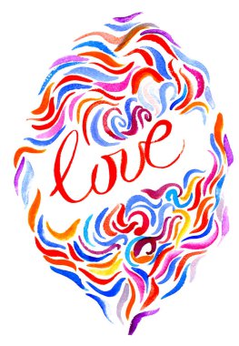 Aşkın merkezinde yazı olan suluboya soyutlamayı seviyorum.