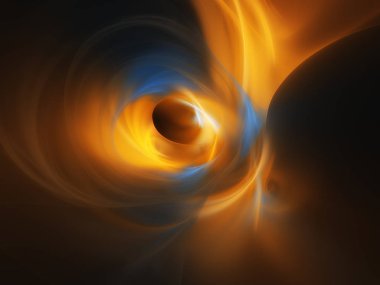 turuncu ve siyah arka plan üzerine şekli yuvarlak parlak mavi