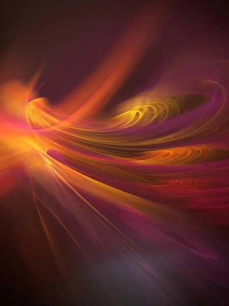 Helle Wirbel mehrfarbige vertikale Welle fraktales Bild glühend — Stockfoto
