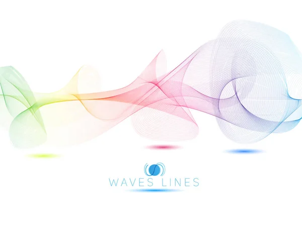 Colorful light waves line bright abstract — Stock Vector