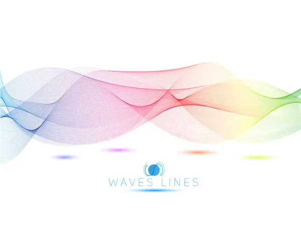 Linha de ondas de luz colorida padrão abstrato brilhante ilustração —  Vetores de Stock