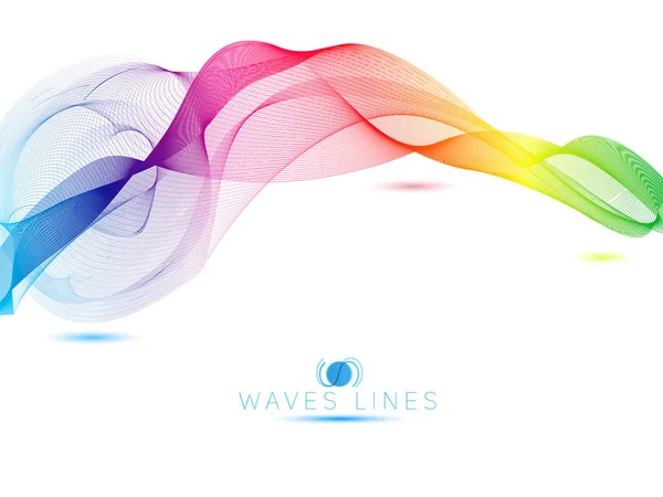 Linha de ondas de luz colorida ilustração vetor abstrato brilhante —  Vetores de Stock
