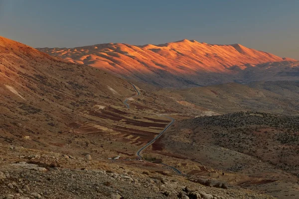 Puesta de sol del valle de Beqaa en Líbano . — Foto de Stock