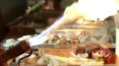 glassblower iş yakın çekim