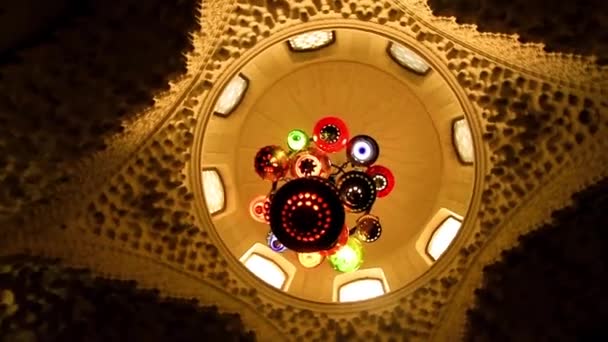 Arstract colorful chandelier rotation — Stock Video