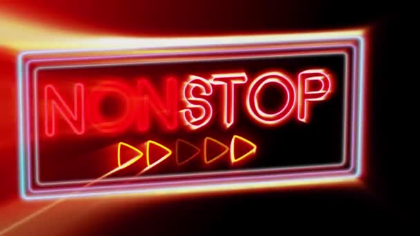 Non-stop blinkt lebendige bunte Neon-Board-Hintergrund — Stockvideo