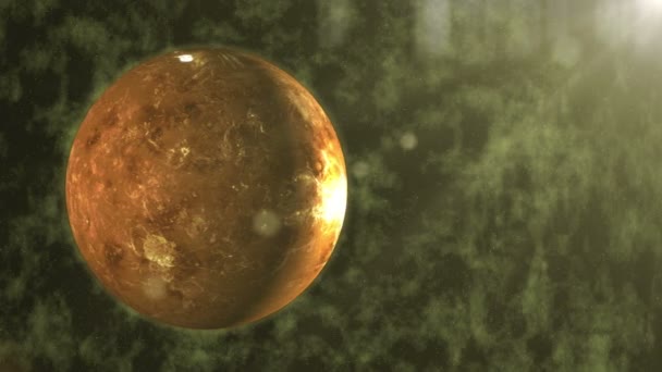 Взрыв планеты Венера, видимой из космоса — стоковое видео