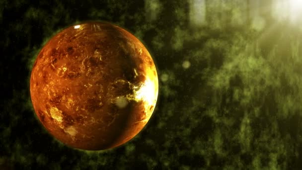 Robbanás a bolygó a Vénusz látható az űrből — Stock videók