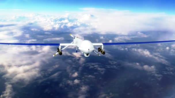 Depredador militar Drone Volar primer plano — Vídeos de Stock