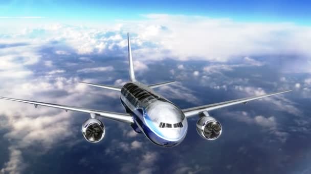 Avion de passagers volant au-dessus des nuages 