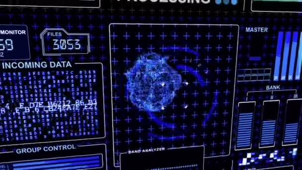 Écran de données d'ordinateur d'interface technologique futuriste 