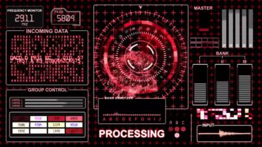 Futuristik bir arayüze - kırmızı gama - Hud teknolojik arka plan