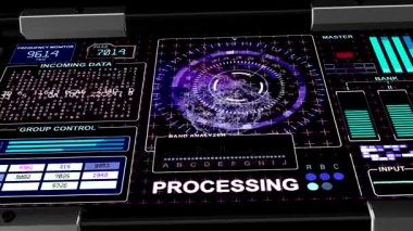 Hud fütüristik teknolojik arayüzü arka plan - mavi gama