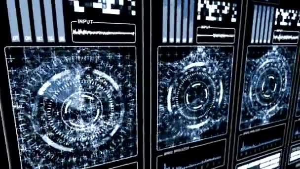HUD futuristické technologické rozhraní pozadí - modré gama — Stock video