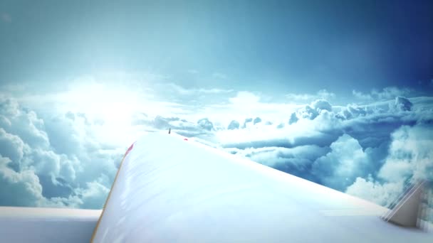 Avión volando sobre nubes — Vídeo de stock