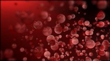 Kameranın doğru uçan parlak parlak kırmızı Küre.