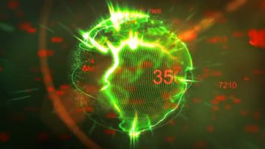 Dünya siber 3d alanlarında dönen nokta