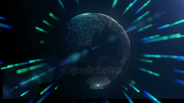 Hologramme terrestre avec champ d'énergie ou d'information autour 