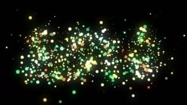 karanlık bir arka plan üzerinde renkli konfeti üzerinden açığa 2019 basamak