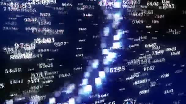 Dados e Números - Valores de dados e números que passam pelo ciberespaço . — Vídeo de Stock
