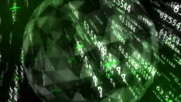 Kropeczki ziemi obracanie w cyberprzestrzeni 3d pól — Wideo stockowe