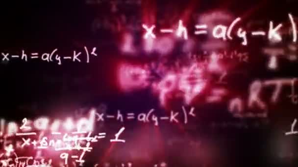 Camera flying through mathematical equations and formulas — Stock Video