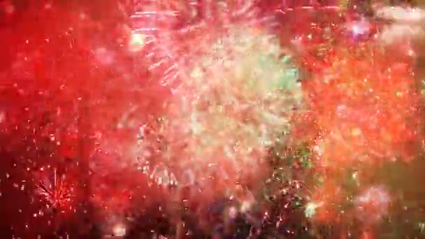 カラフルな花火は幸せな新しい年 — ストック動画