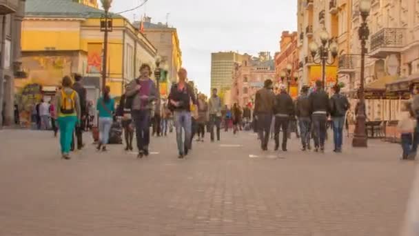 Arbat - walking street w centrum Moskwy, Rosja — Wideo stockowe