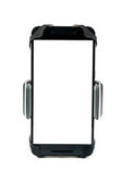 universelle Handyhalterung für Auto-Motorrad und Fahrrad mit installiertem Smartphone mit leerem Bildschirm