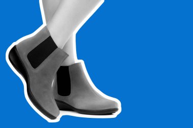 Bayan giysi ayakkabısı. Uzun ince dişinin bacakları düşük deri ayakkabı giyer. Fotokopi alanı olan moda modeli. Klasik ve günlük kıyafet konsepti. Ayrıntılı yakın çekim stüdyo çekimi. Dergi tarzı moda kolajı