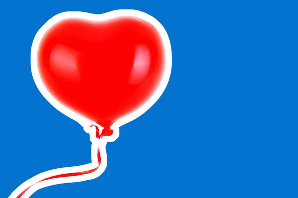 Roter Aufblasbarer Herzförmiger Gummiballon Liebe Beziehung Valentinstag Und Geburtstagsfeier Modecollage — Stockfoto