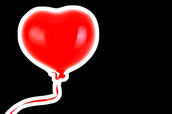 Roter Aufblasbarer Herzförmiger Gummiballon Liebe Beziehung Valentinstag Und Geburtstagsfeier Modecollage — Stockfoto