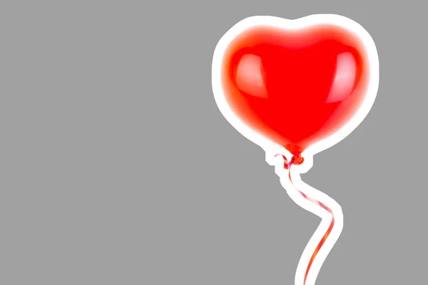 Ballon Gonflable Caoutchouc Rouge Forme Coeur Amour Relation Saint Valentin — Photo