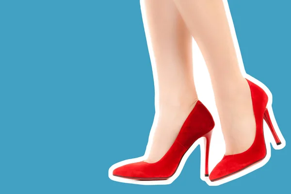 Ladies Outfit Footwear Long Slim Female Legs Wear High Heels — 스톡 사진