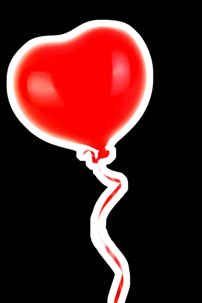 Red Rubber Inflatable Heart Shape Balloon Love Relationship Valentines Day — Stock Photo, Image