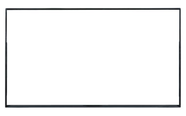 Modern yüksek çözünürlüklü televizyon. Lcd düz ekran, boş kromakey ekran, soyut, bulanık beyaz arkaplan üzerinde izole. Teknoloji ve 4K televizyon reklam konsepti. Ayrıntılı stüdyo kapanışı