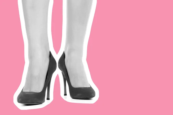 Женская Обувь Одежды Длинные Тонкие Женские Ноги Туфлях Высоких Каблуках — стоковое фото