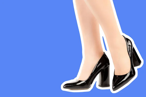 Damenschuhe Lange Schlanke Frauenbeine Tragen High Heels Mode Attrappe Mit — Stockfoto